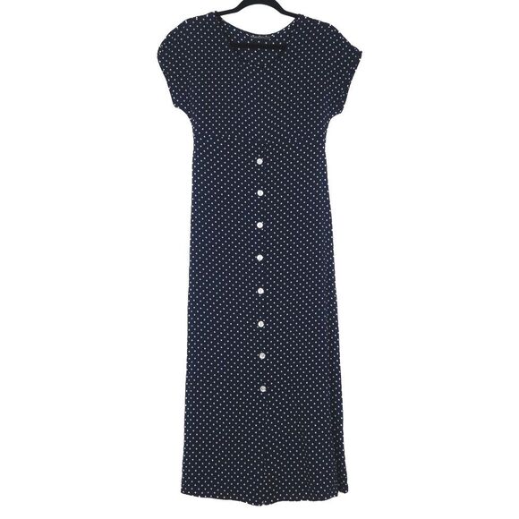Harold's VTG Womens Midi‎ Dress Small Blue White Stars Classic American USA 90s - Picture 1 of 7